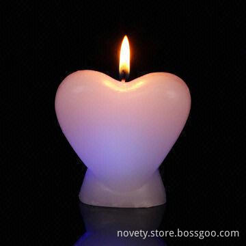 LED Heart Candle, Real Smokeless Wax Candles Really Change Colors when Lit